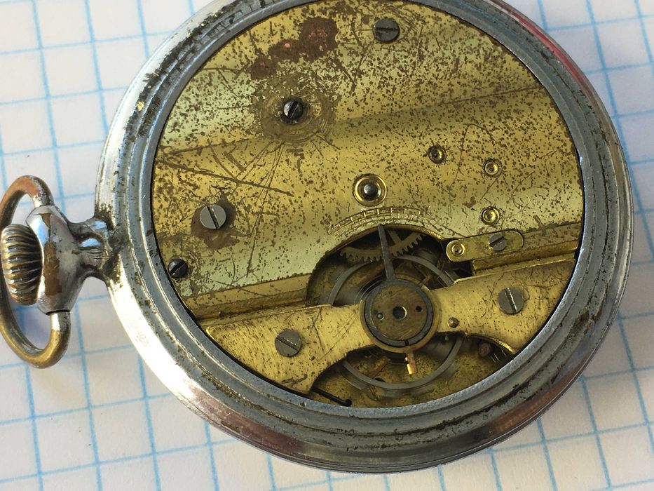 Часы карманные Thiel механические Германия - механизм рабочий