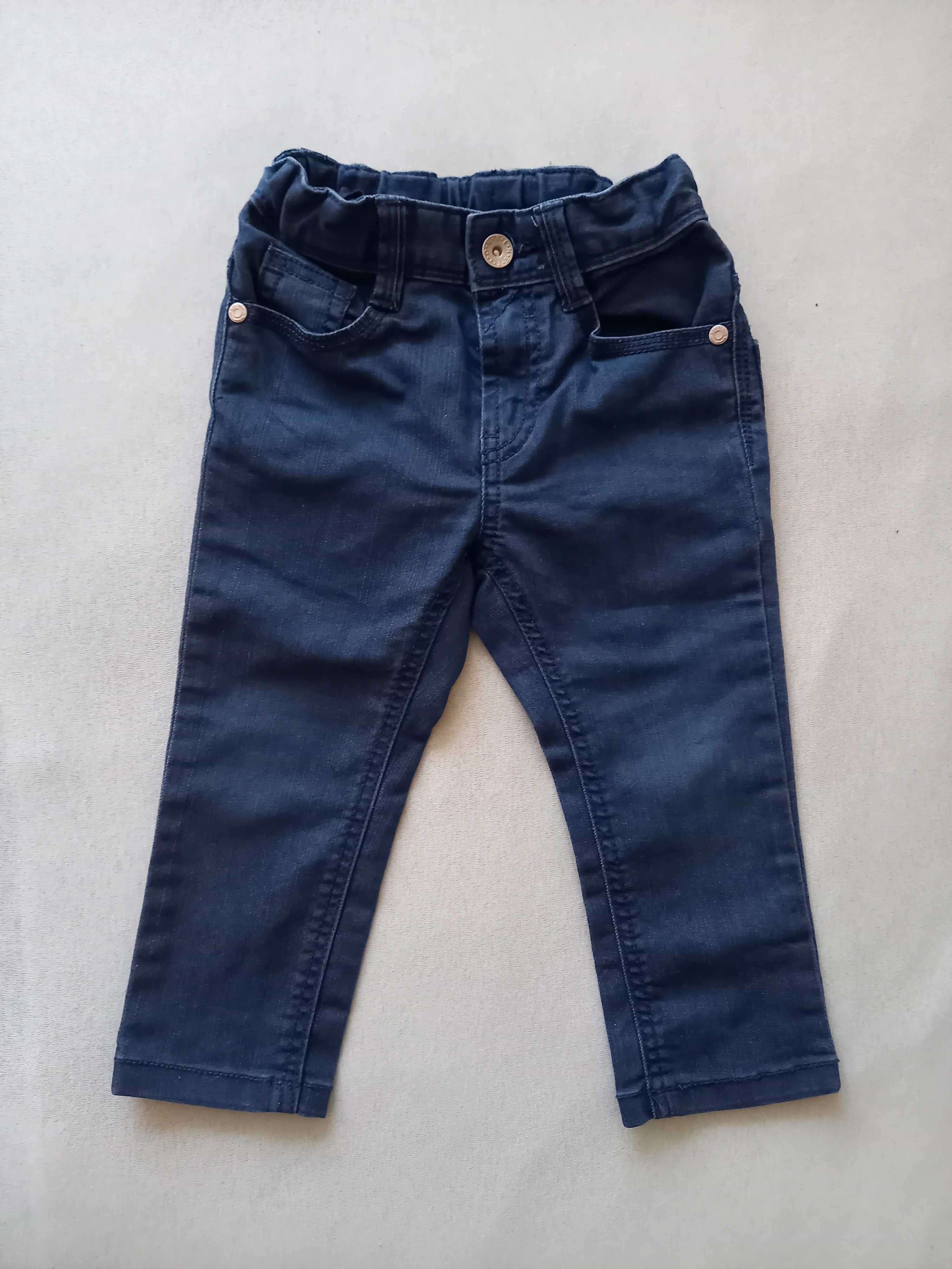 Spodnie jeansy 92 dziewczynka Benetton dżinsy granatowe