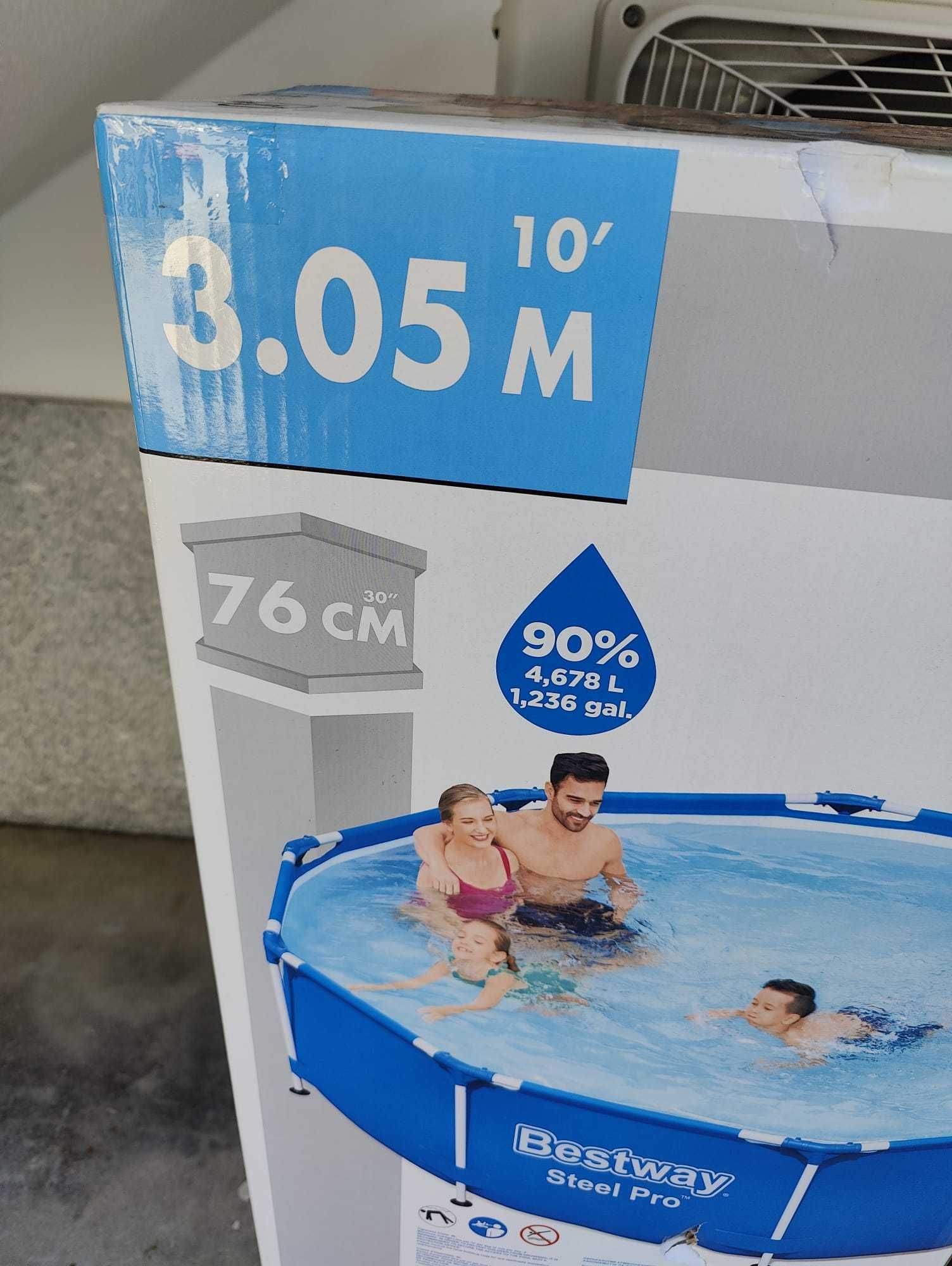 Piscina Bestway Steel Pro 3.05m NOVA, selada e com motor de filtragem!