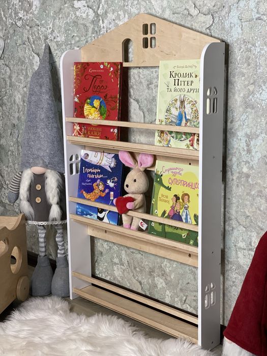 Дитяча книжкова полиця,поличка для книг,настінна полиця,дитячий стелаж