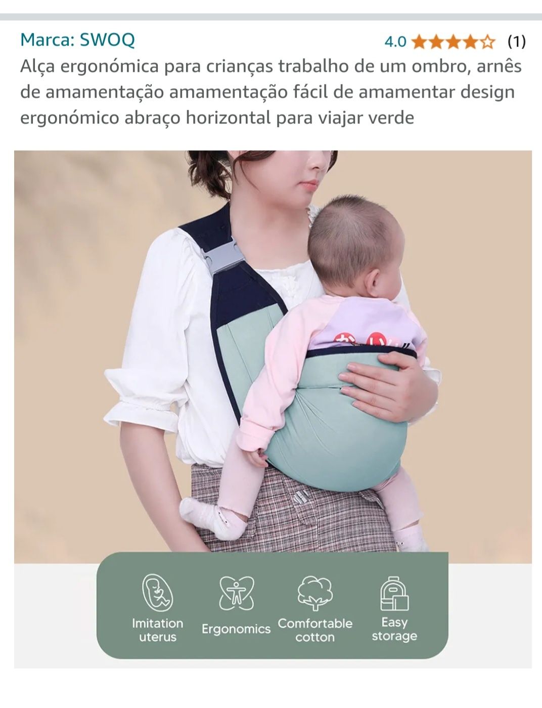 Alça ergonomica para transportar o bebé