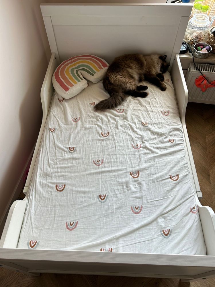Lozko Ikea sundvik 80x200 rozsuwane z materacem