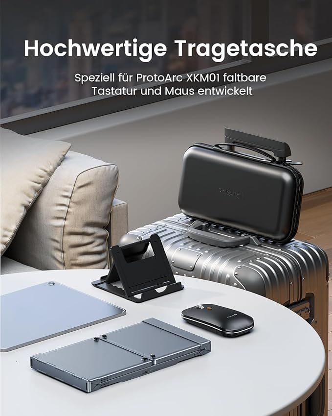 ProtoArc Składana Klawiatura Bluetooth z Myszą - Mobilny Zestaw 3w1