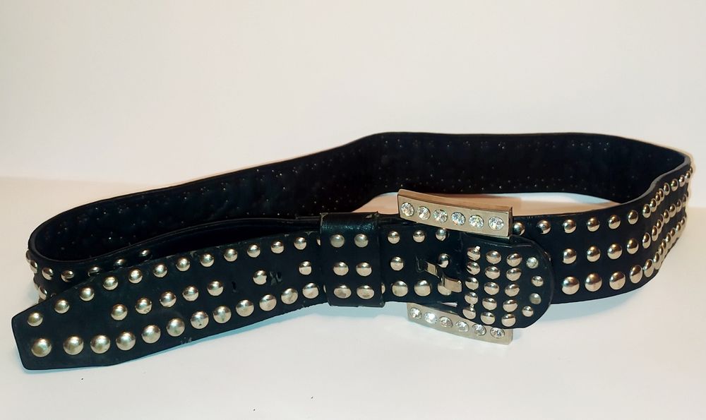 Pasek z ćwiekami, skóra 80lata