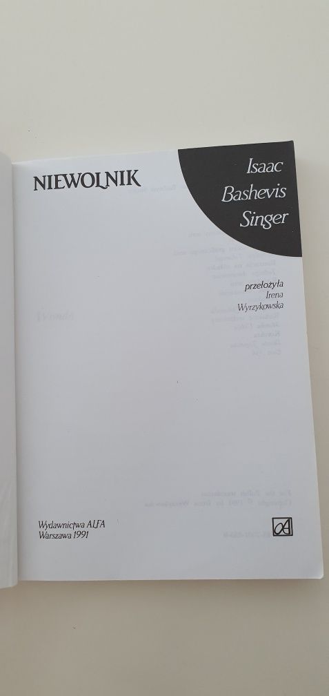 Niewolnik  Isaac Bashevis Singer