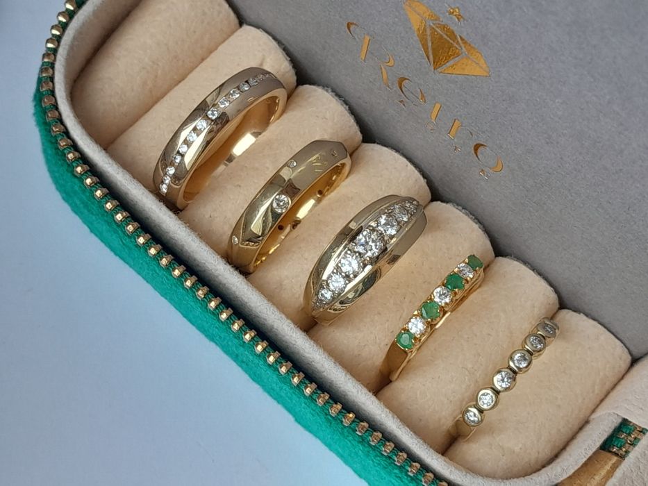 R.20 Obrączka 6.92g Diamenty 0.3ct Złoto 585 WYCENA