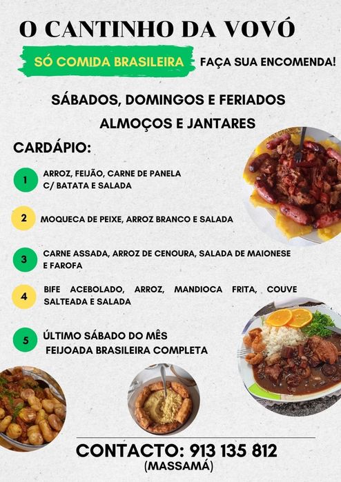 Comida caseira, faça sua encomenda.