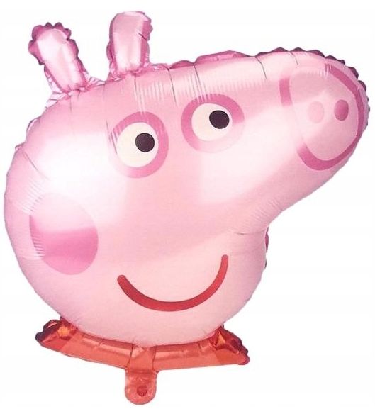 Balon foliowy Świnka Peppa duży 57 x 50 cm czerwony kołnierzyk
