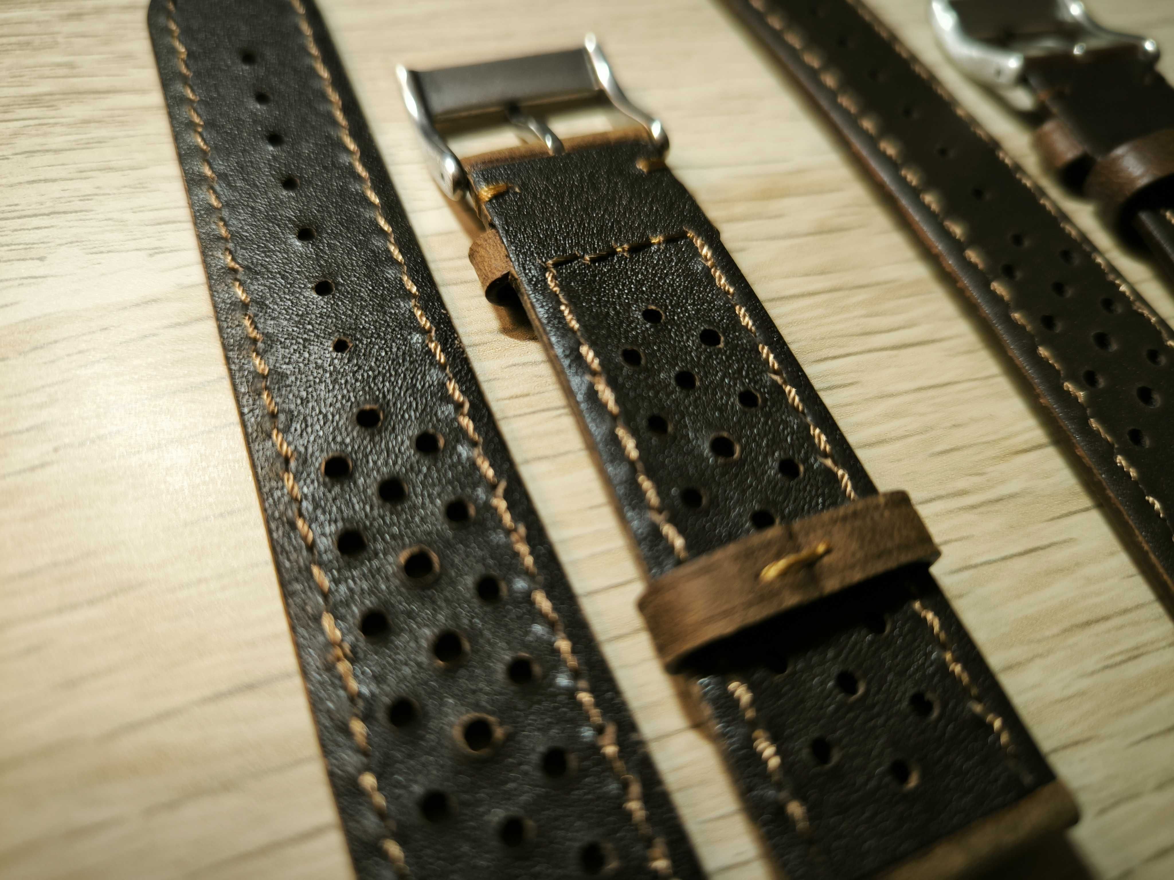 Braceletes em pele genuína, 20 e 22mm, Novas
