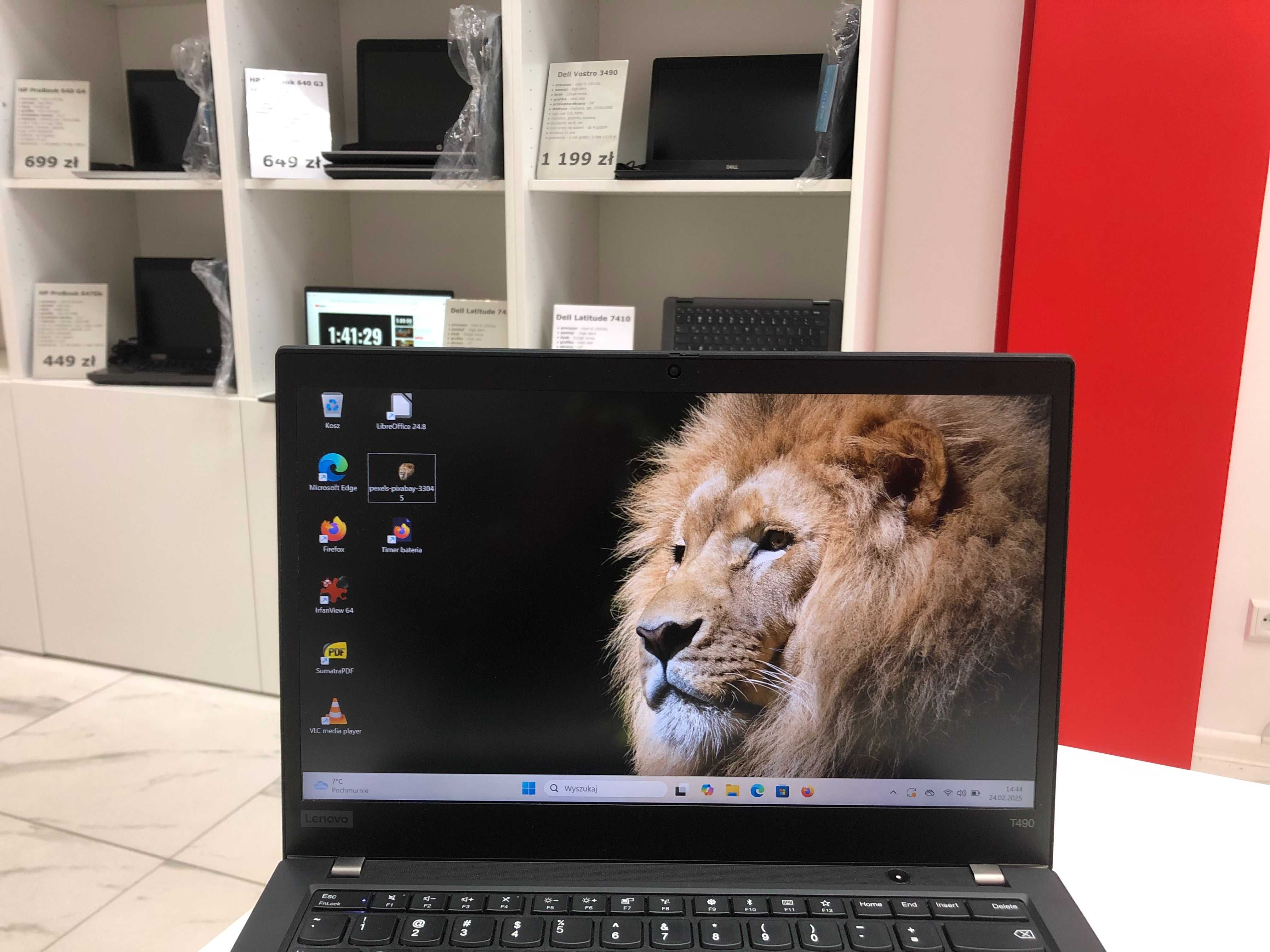 Klasa A Lenovo ThinkPad T490 14" i7-8gen 16GB 1TBSSD IPS Full HD Kam