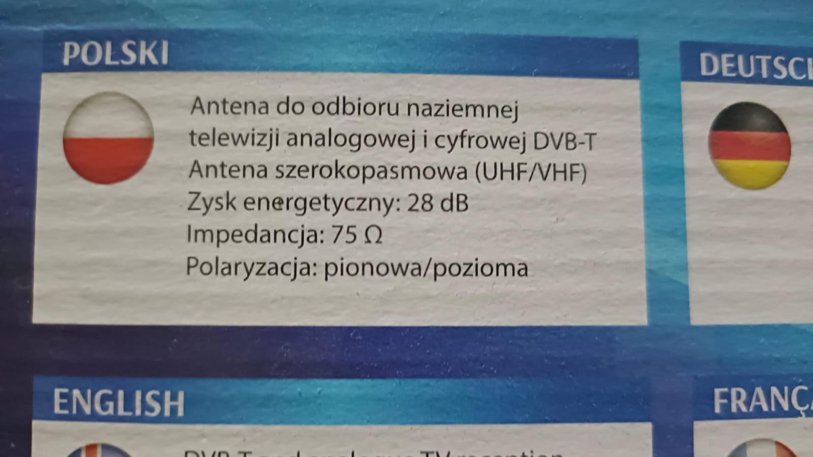 Cyfrowa antena telewizyjna zewnętrzna DVB-T