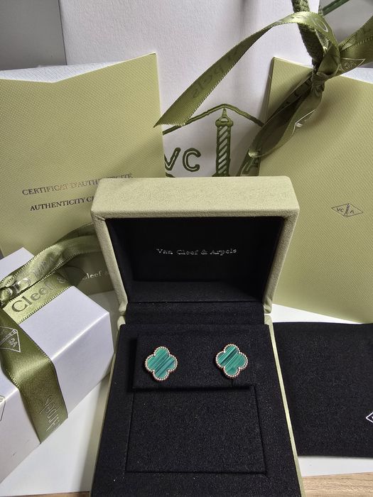 Золоті сережки VanCleef. Золотые сережки Клевер ван клиф