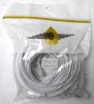 Kabel internetowy LAN RJ45 Cat6 taśma 20m biały uchwyty