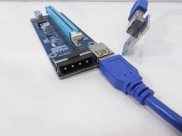 Адаптер PCI-E 1X to 16X Riser Card VER007