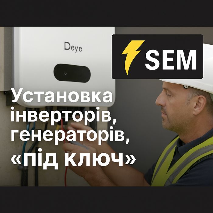 Установка інверторів ,генераторів, систем резервного живлення