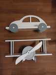 Sprzedam dwie półki do pokoju dzieciego 50cm drewniane - samolot, auto