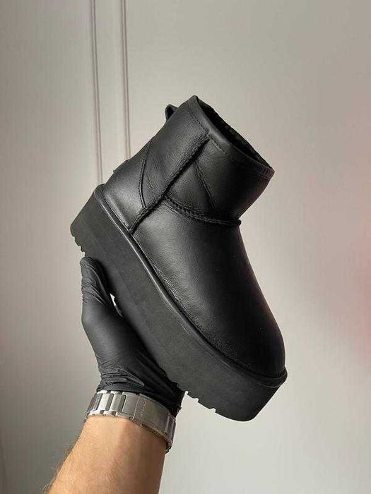 Угги/Угг/Уггі/Уги/Угі/UGG Australia Mini Platform Black/Шкіра Овчина