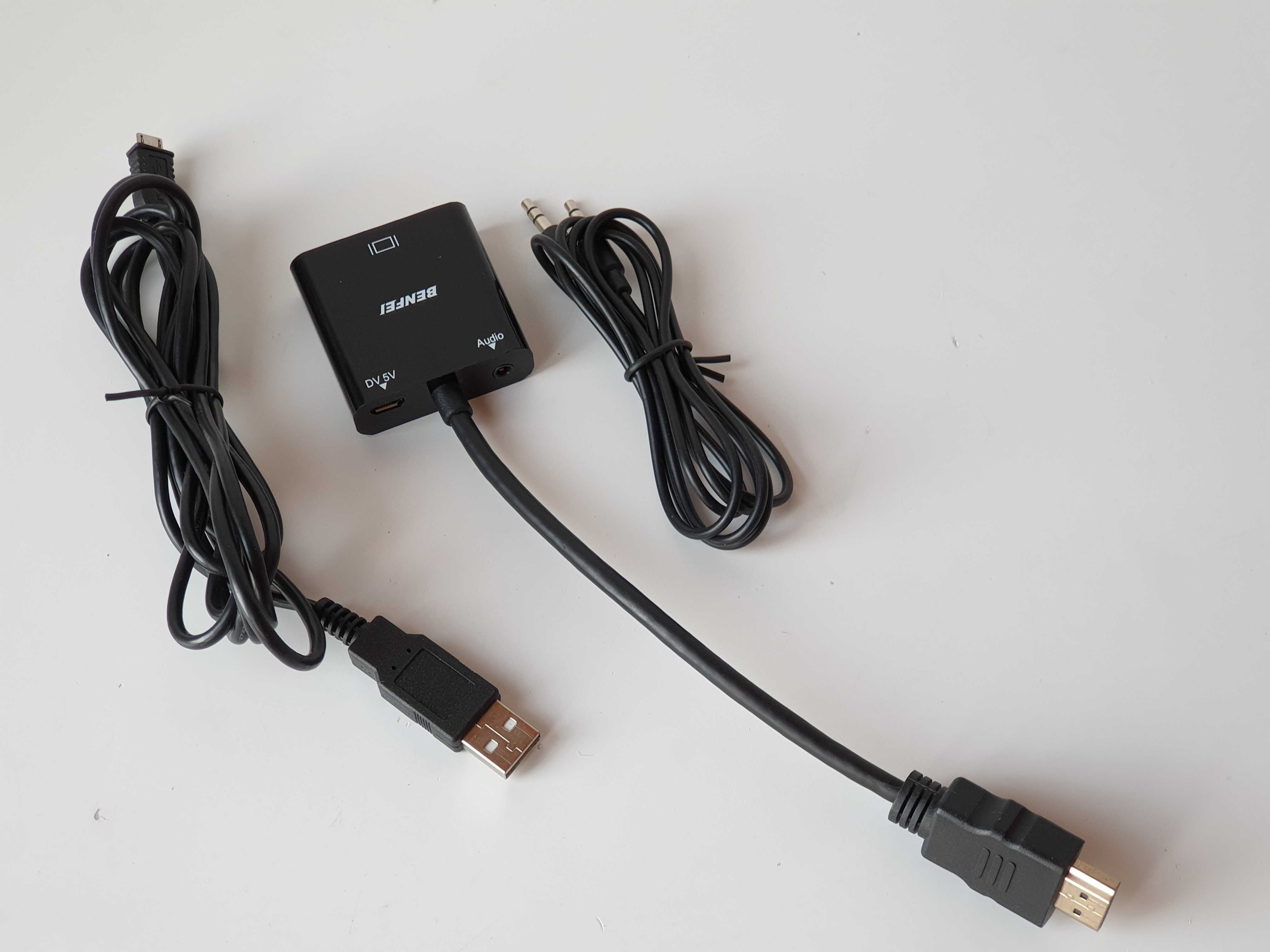 Адаптер  HDMI to VGA з 3,5 мм micro USB  BENFEI