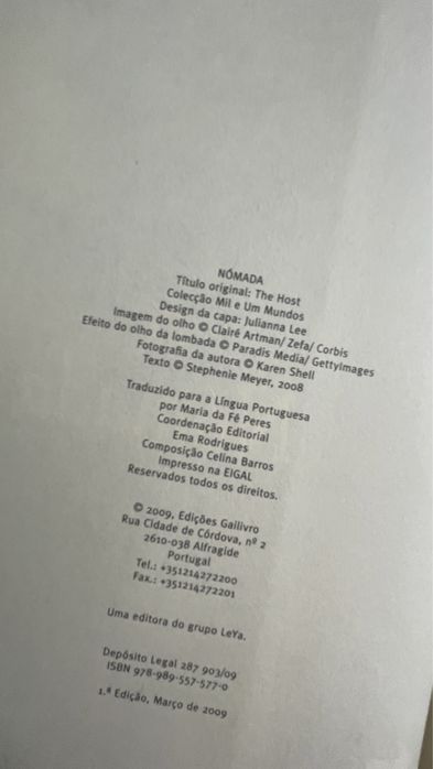 Livro Nómada -Stefhenie Meyer