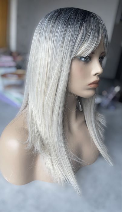 Peruka wlosy z odrostem blond piekny odcień