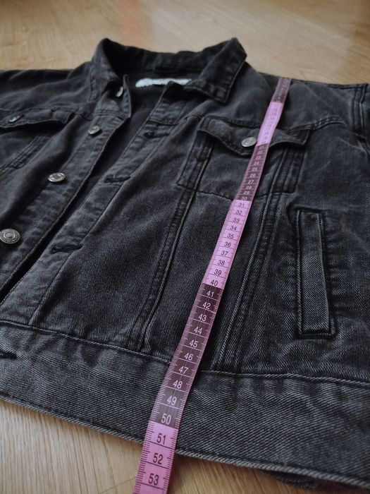 Куртка джинсова чорна графіт Розмір L жіноча оверсайз