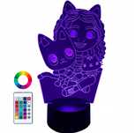 Lampka Nocna Biurkowa dla Dzieci 3D Gabi Koci Domek 16 LED 3D + Pilot