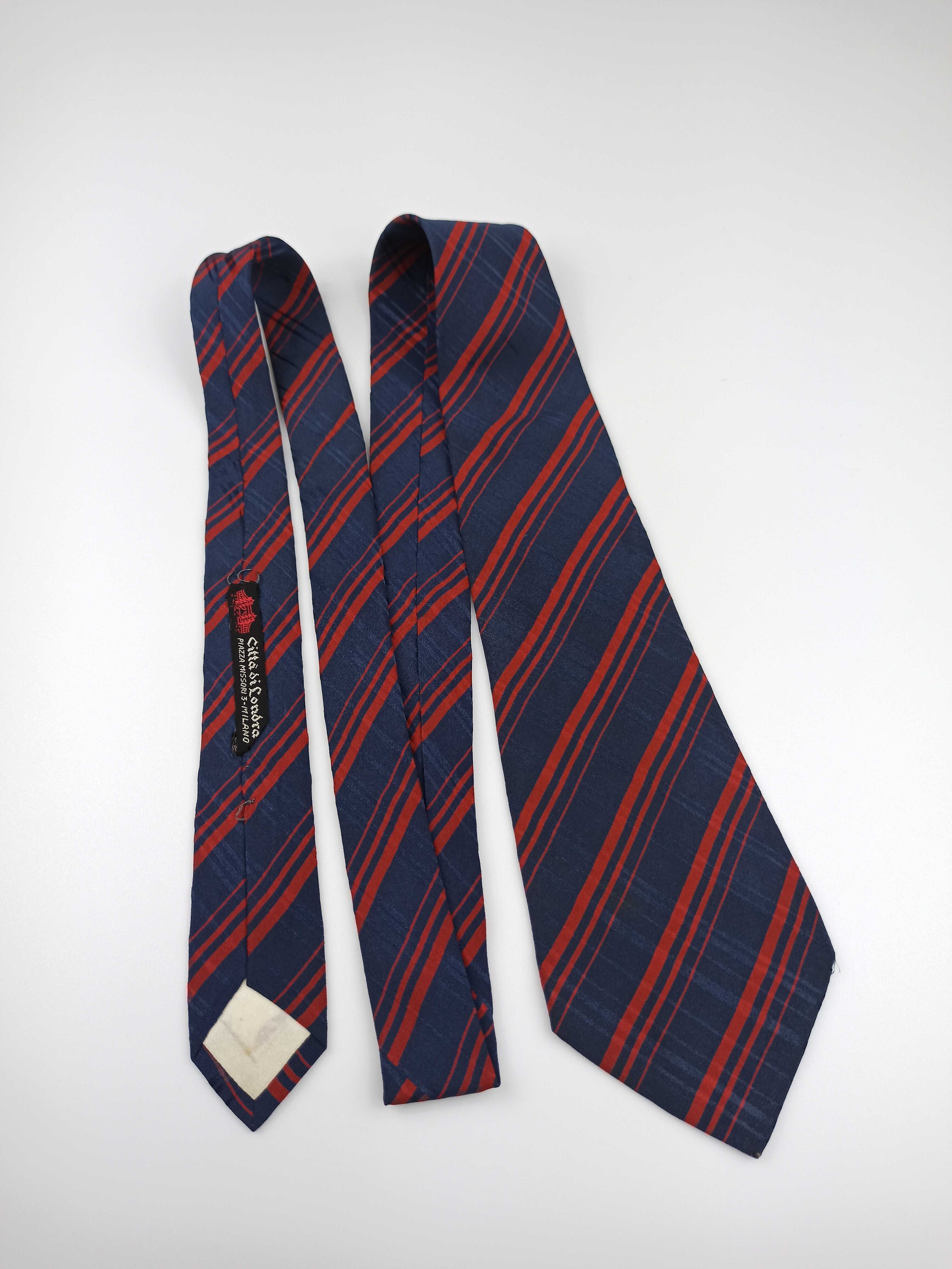 Yves Saint Laurent granatowy jedwabny krawat ysl9