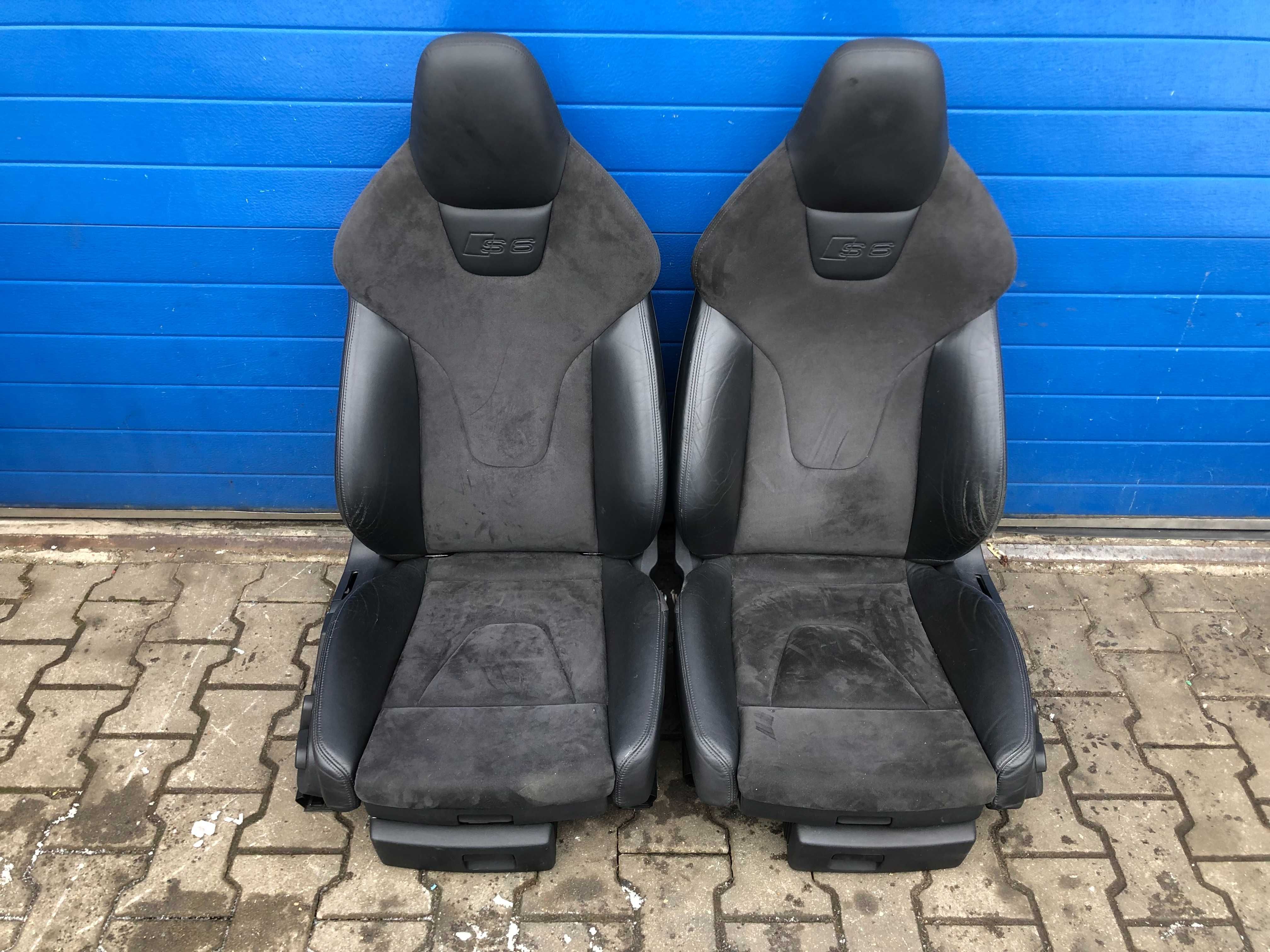 Fotele Wnetrze Skora RECARO AUDI A6 S6 C6 PAMIEC Alcantara