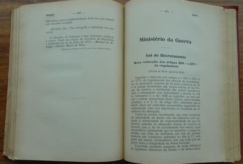 Leis Decretos e Portarias da República Portuguesa - Ano Edição 1913