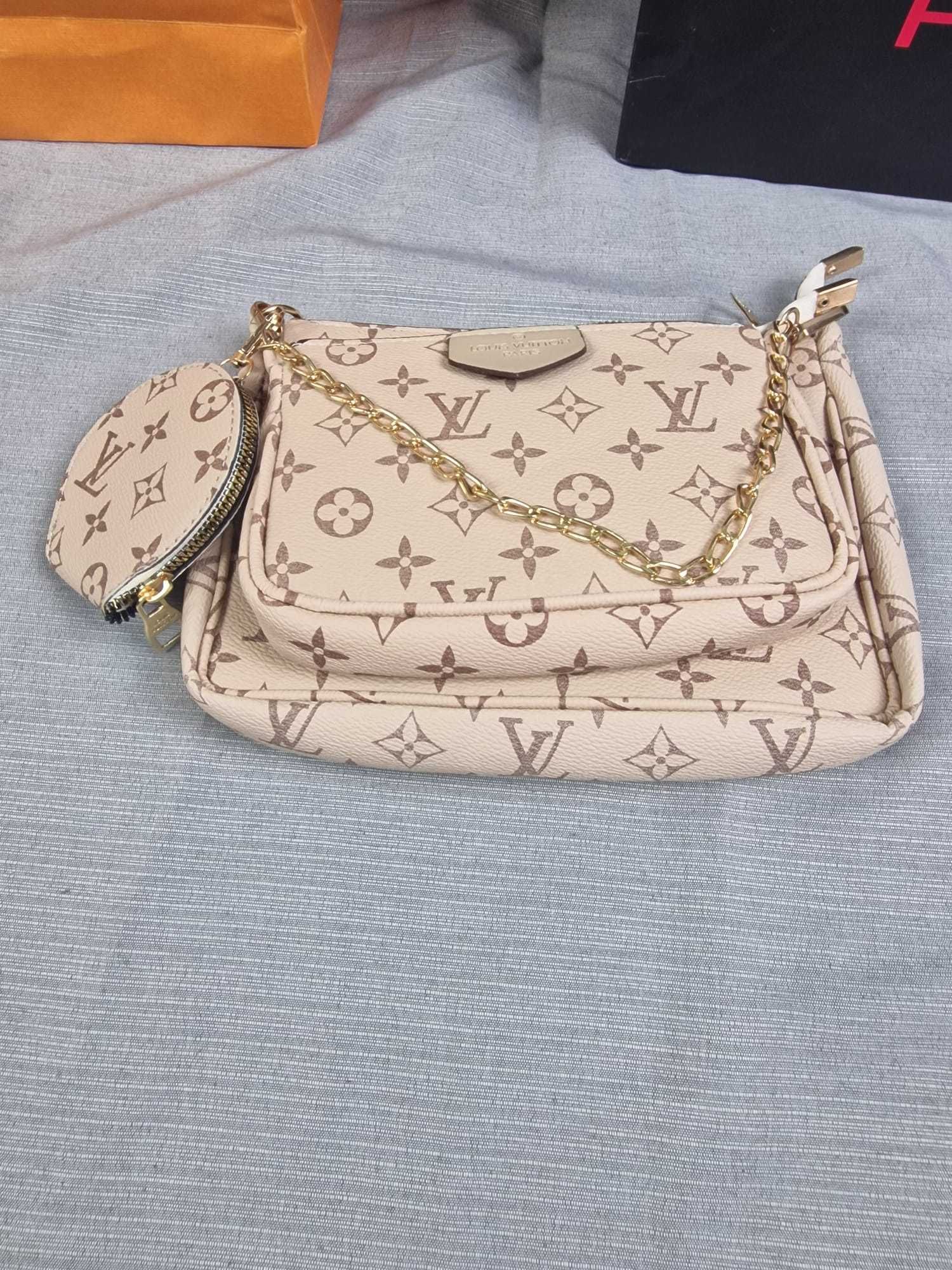 Torebka damska 3w1 Louis Vuitton beżowa torebki damskie LV hit