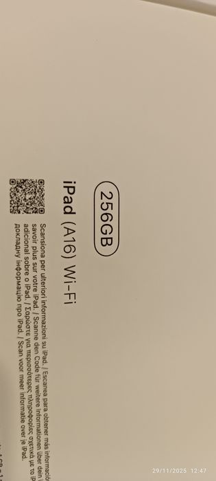 iPad A16 256gb NOVO