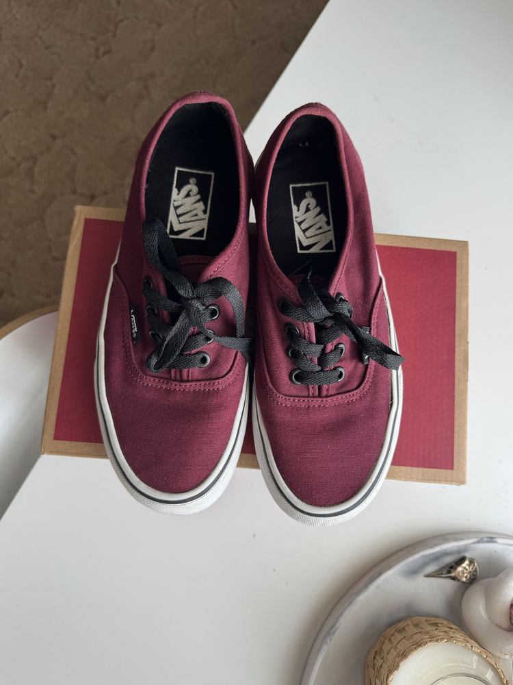 бордові кеди vans authentic 36,5 оригінал