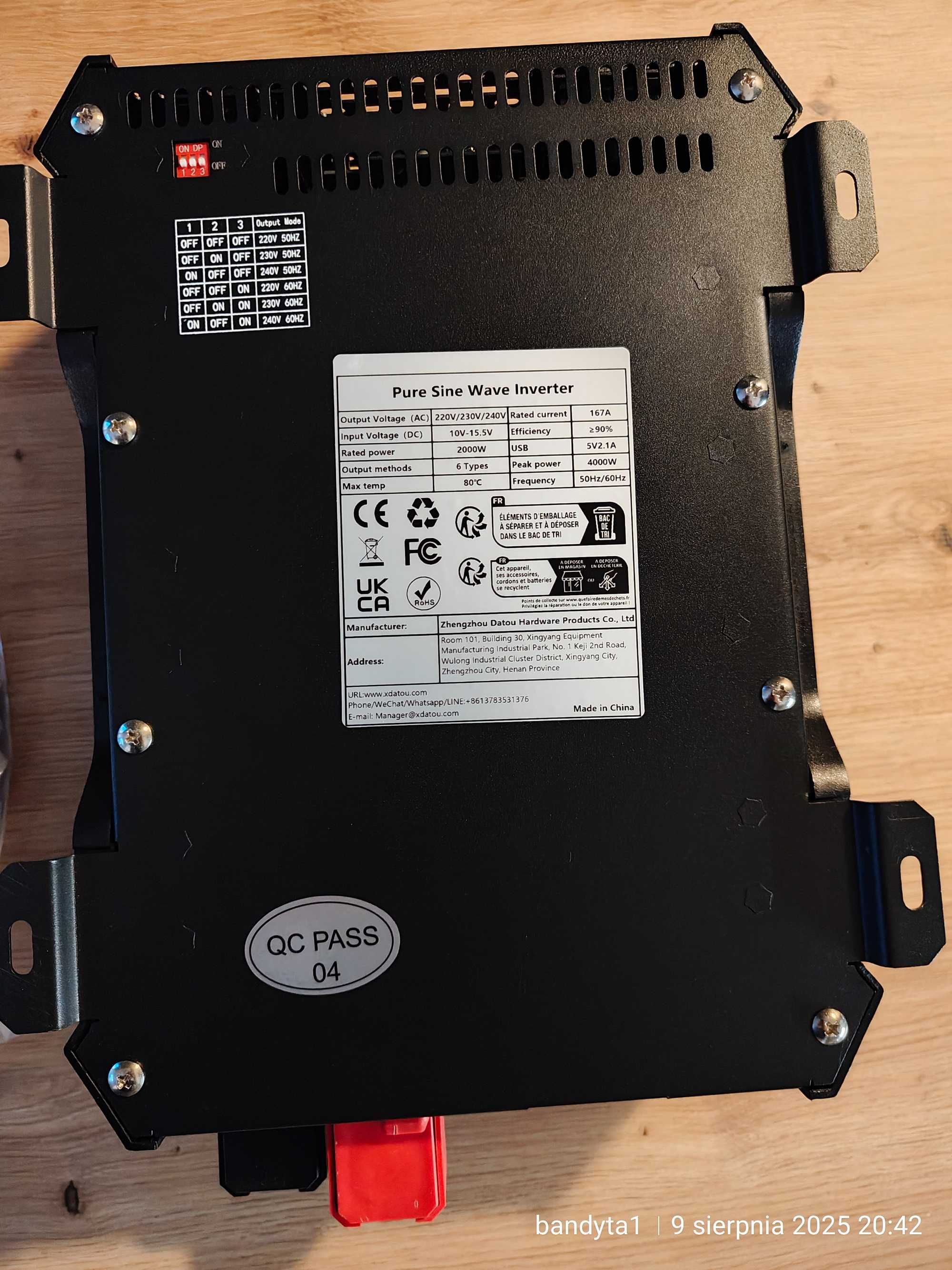 Przetwornica DATOUBOSS 2000W czysta fala sinusoidalna