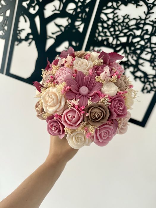 Flower boxy ze świec sojowych, bukiet świec, candle flower box