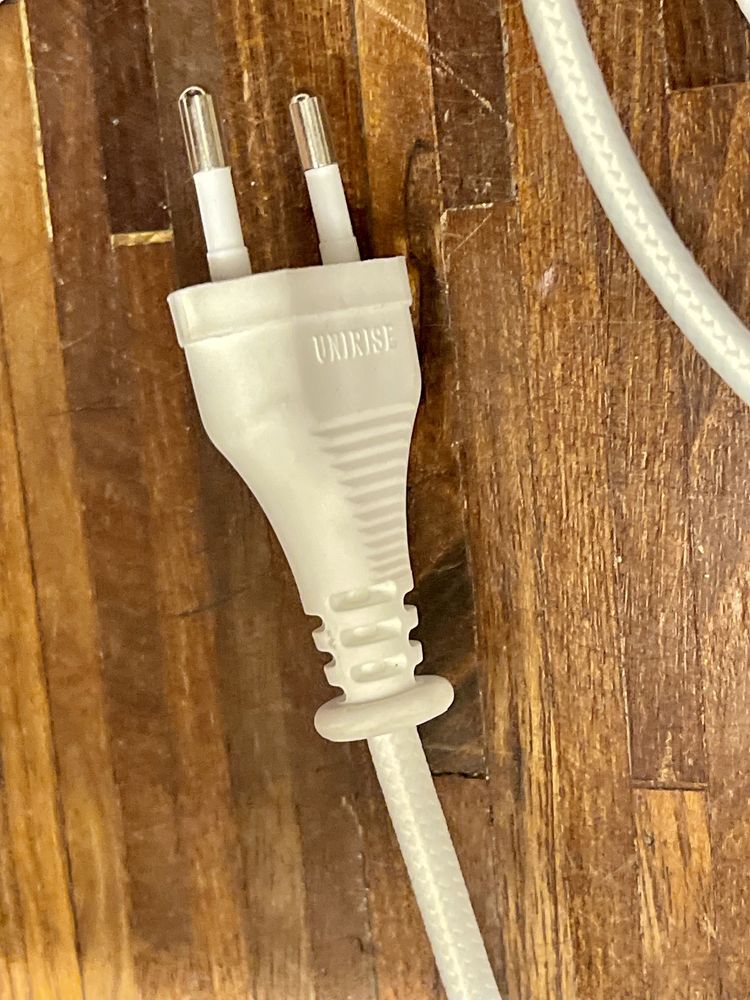 1.9m IKEA SYMFONISK kabel zasilający tkanina biały koniczynka zagiety