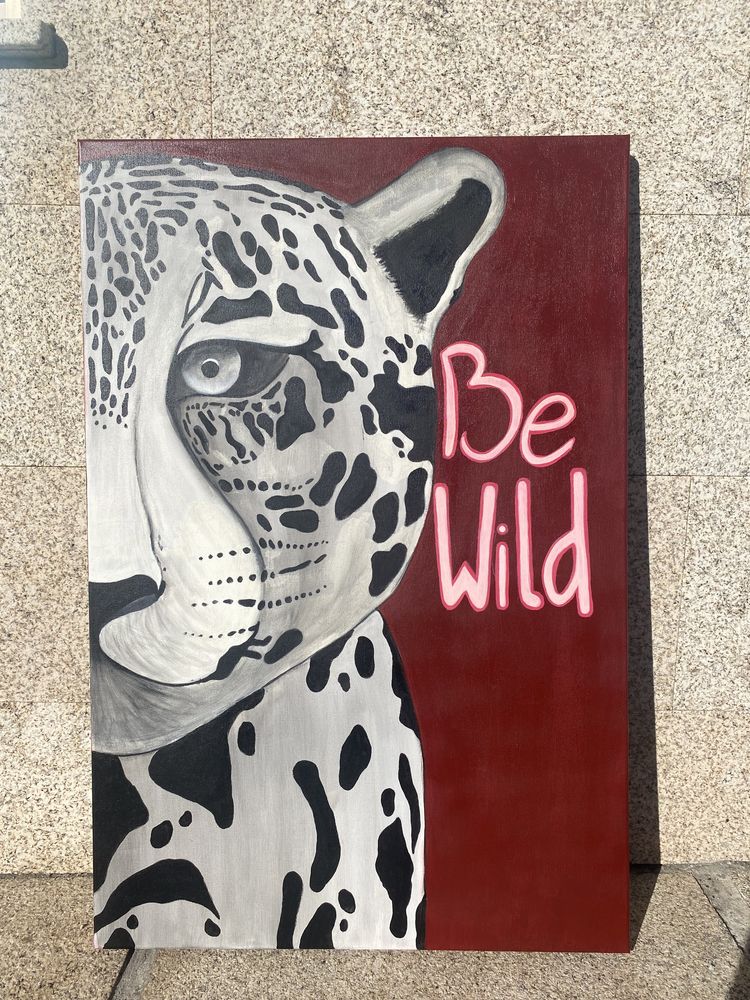 Quadro pintura “Be wild” - 90X60 cm