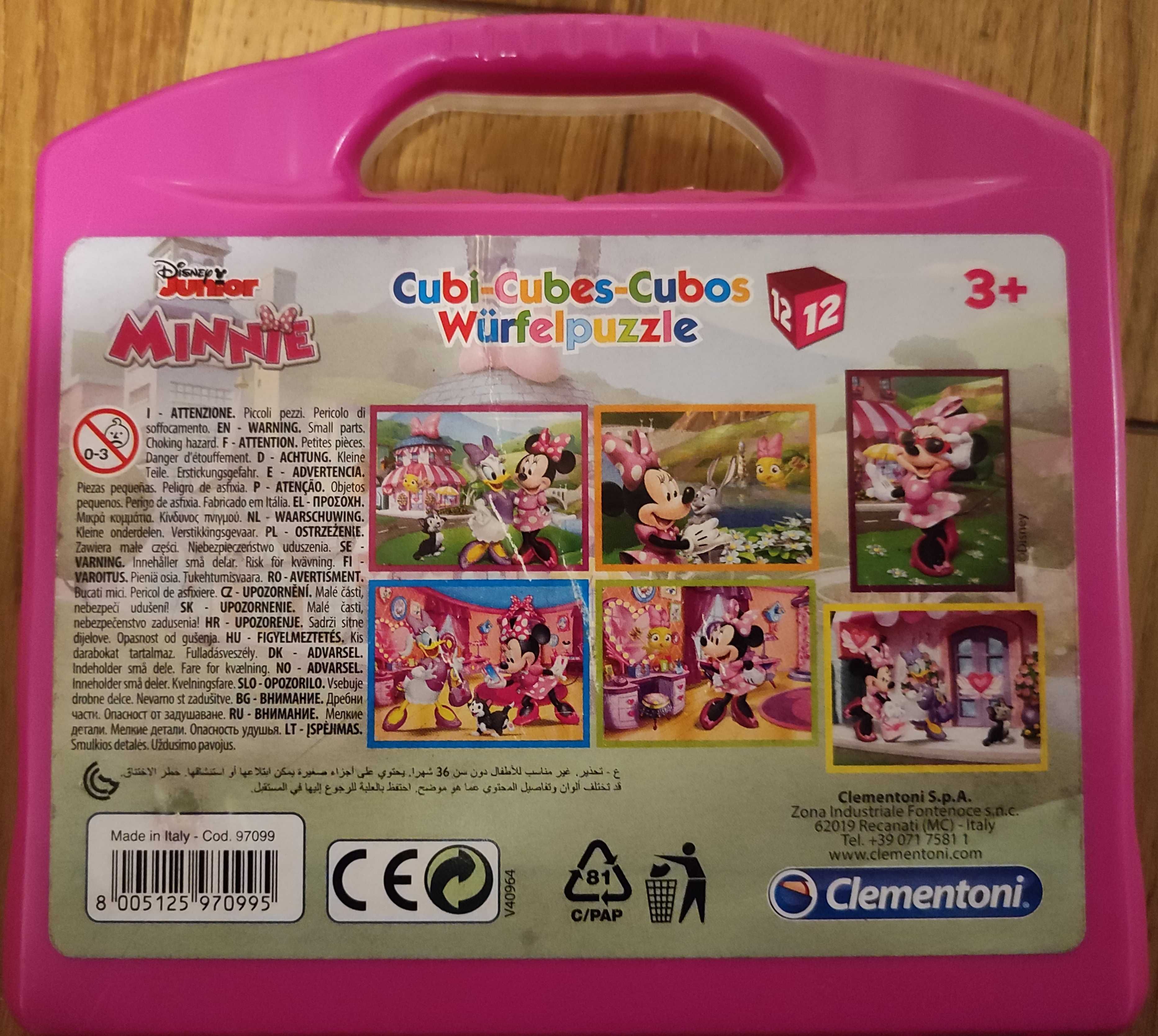Clementoni Puzzle kostki Disney Junior Minnie 12 elementów 6 obrazkó