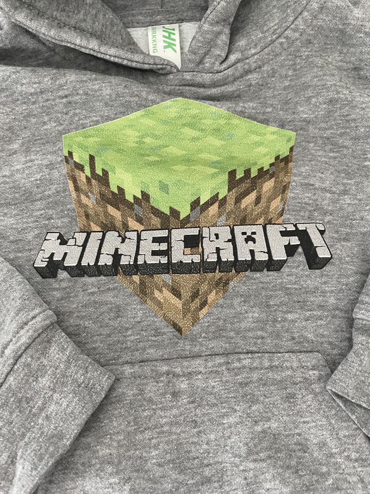 Bluza Minecraft 104 110 szary melanż