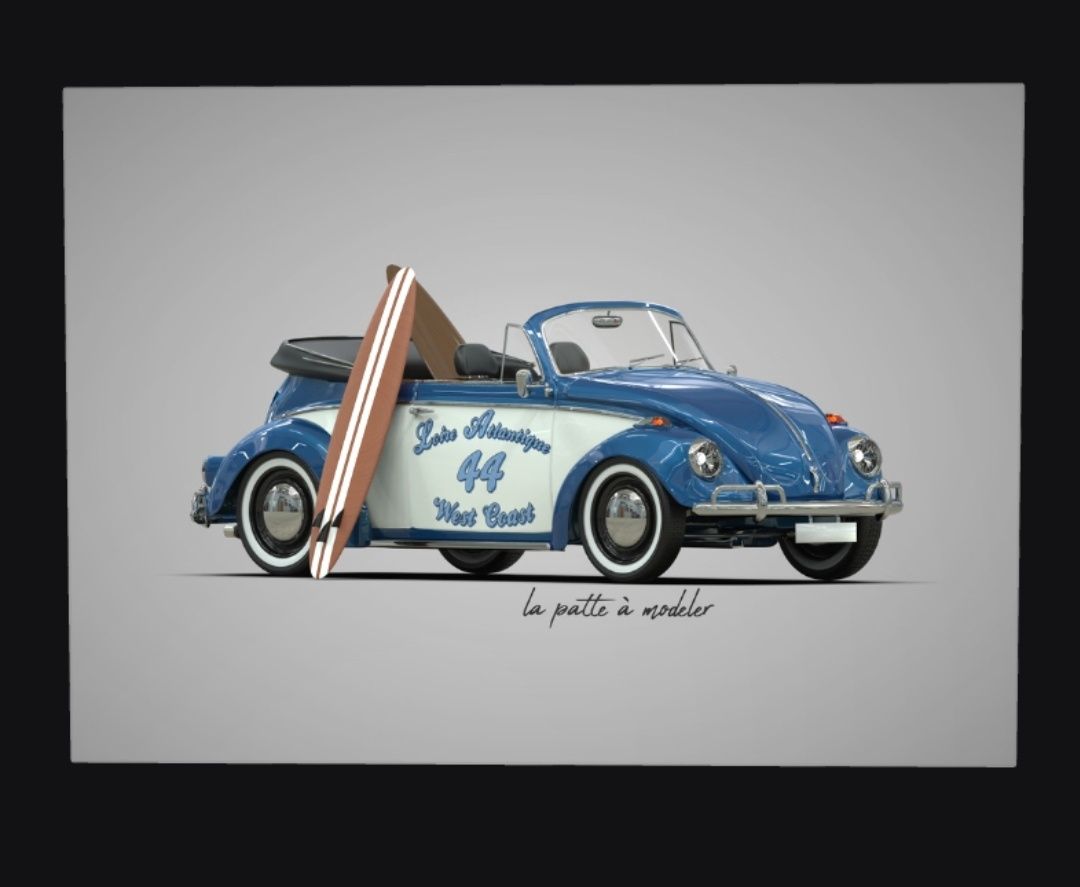 Metalowy plakat Displate Beetle Volkswagen