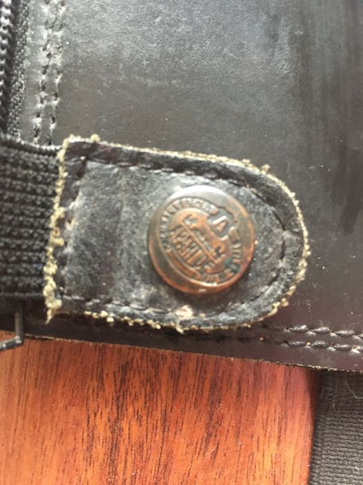 Sztylpy czapsy oficerkowe skórzane czarna skóra licowa