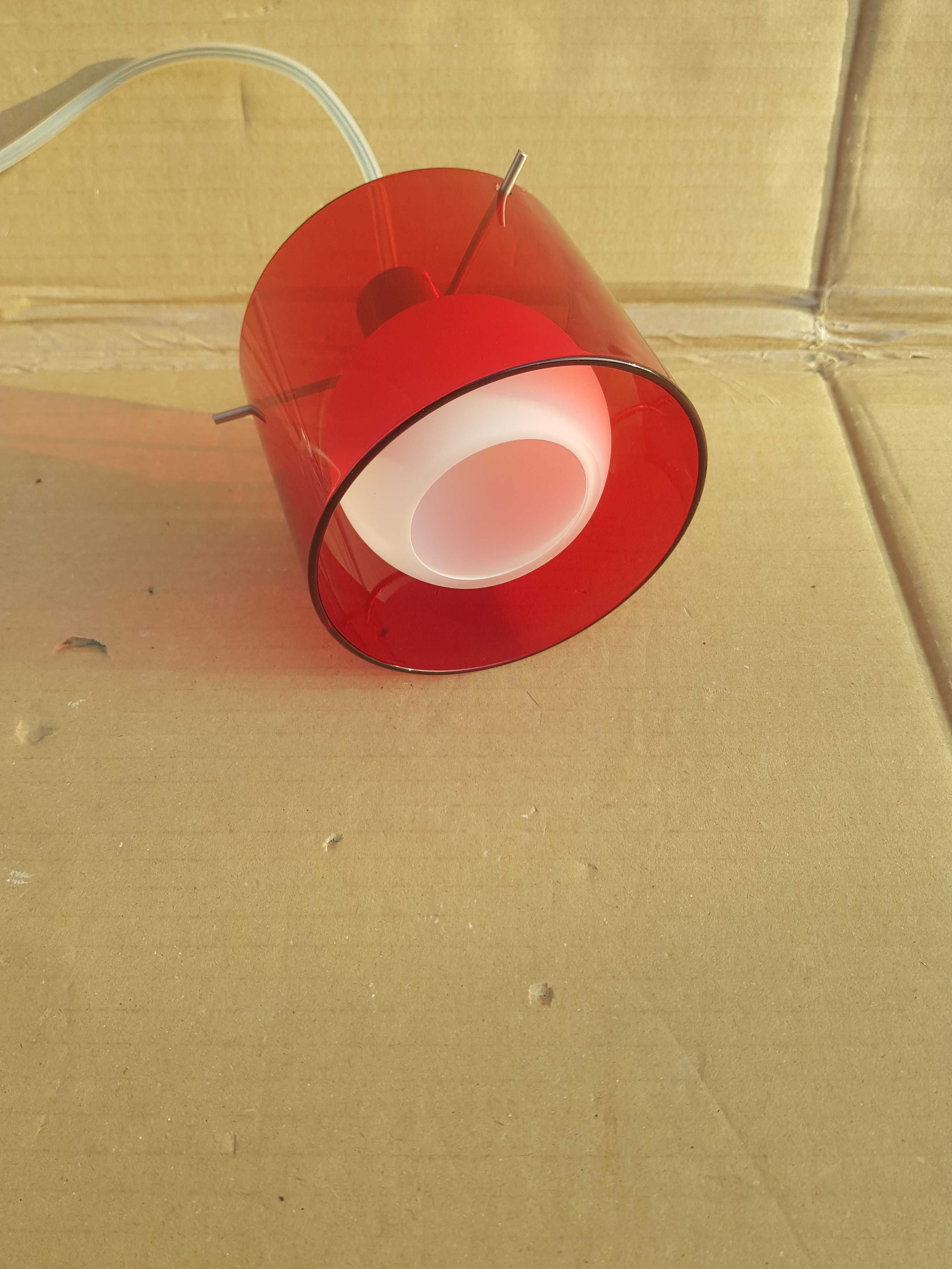 Lampa wisząca TUBA czerwona SZKŁO do przedpokoju 40W G9