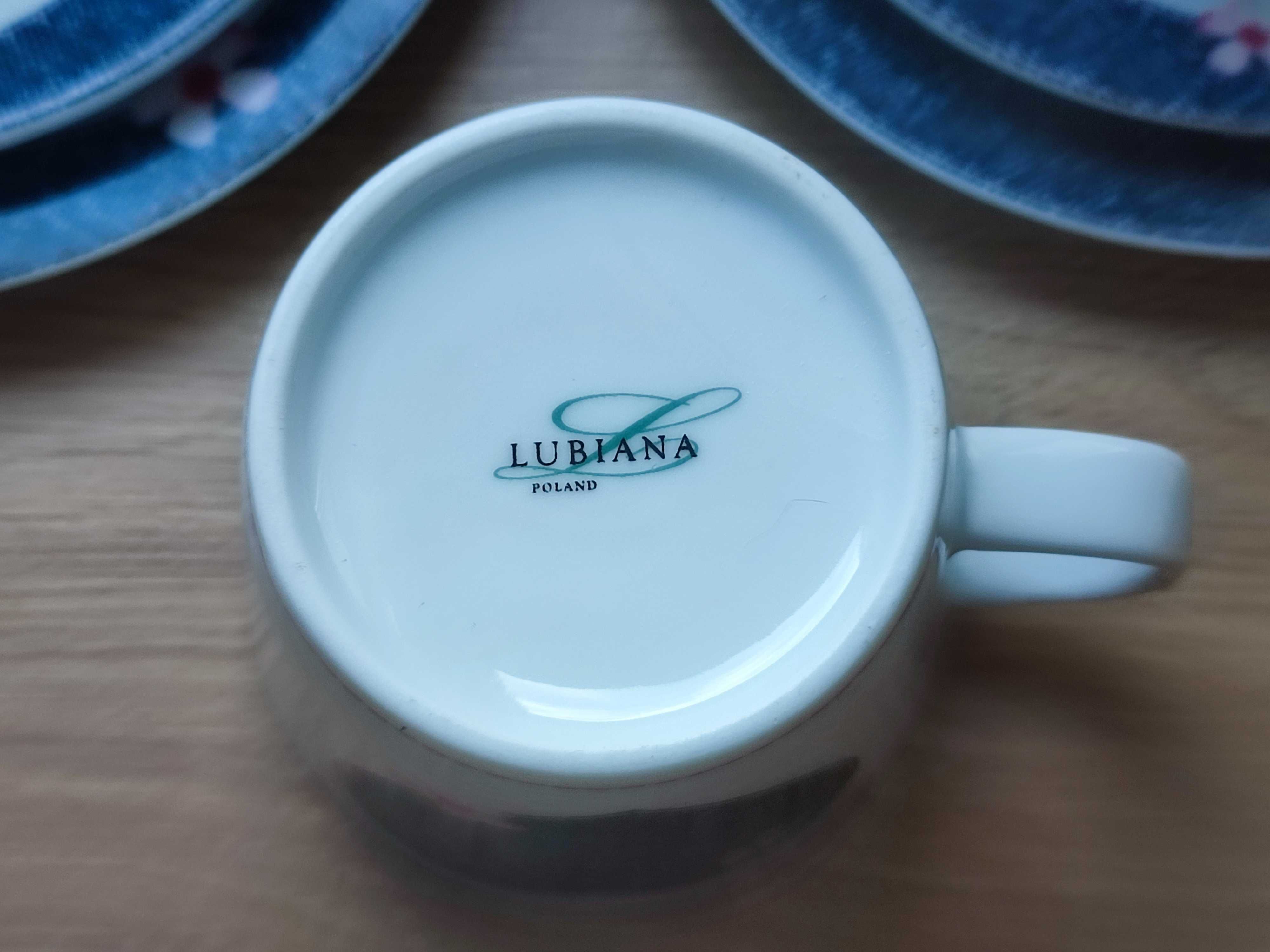 Dwie filiżanki z talerzykami Lubiana