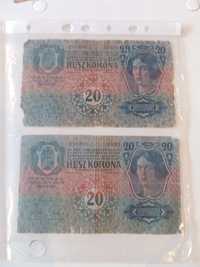 Банкнота 2 крони 1917 / 20 корон 1913.