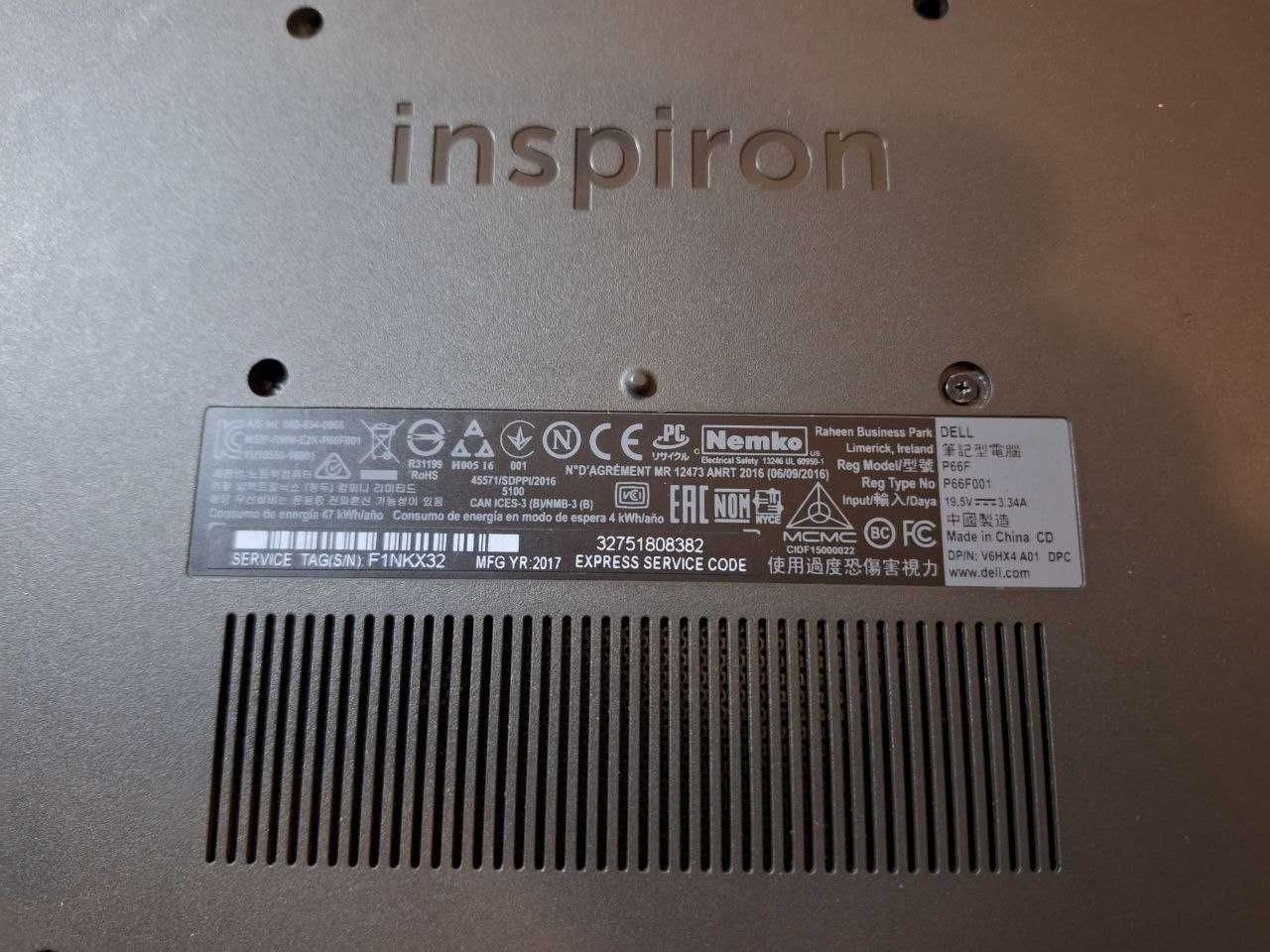 Ноутбук DELL Inspiron 5567. Екран 15,6'. Intel Core i3. Відеокарта AMD