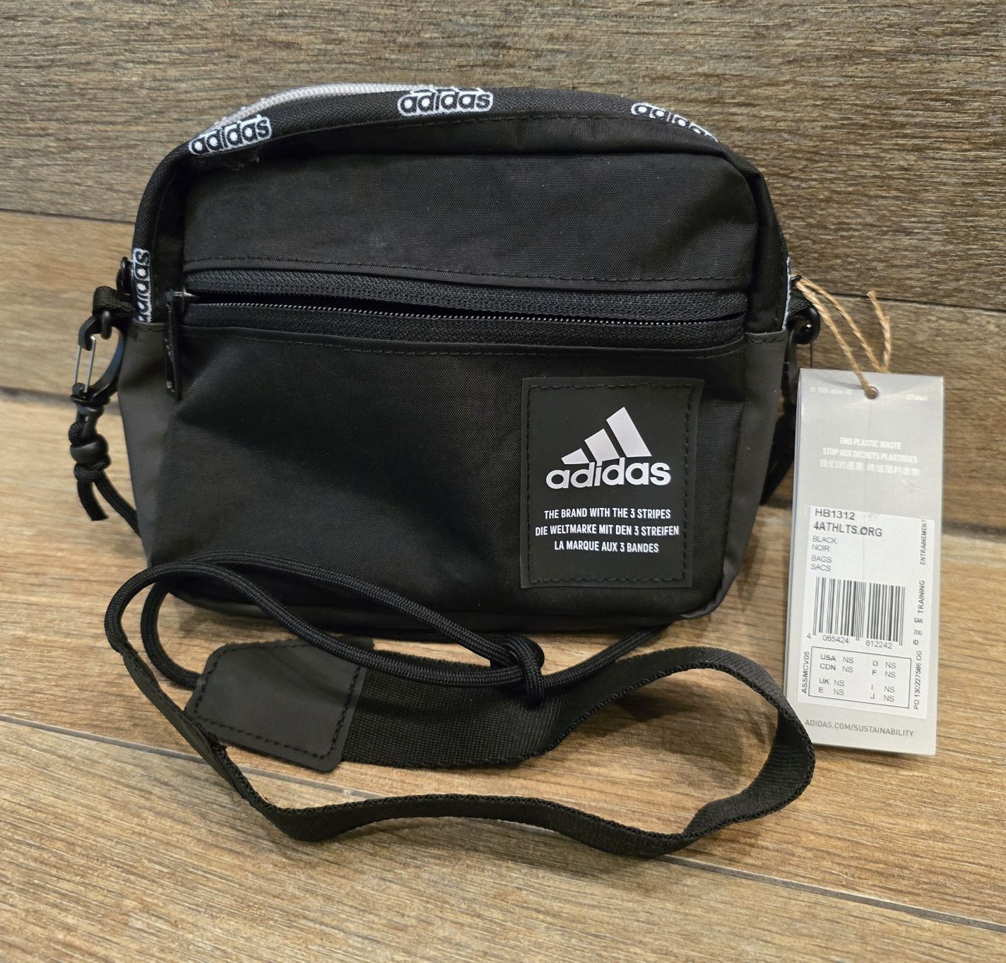 Nowa czarna Torba Saszetka Adidas HB1312