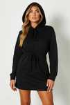Черное трикотажное платье-худи Boohoo с капюшоном р. S
