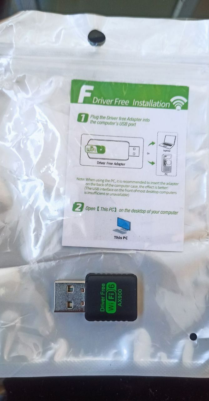 Bluetooth 5.4 + WiFi 6 AX900  2-в-1 (USB адаптер)