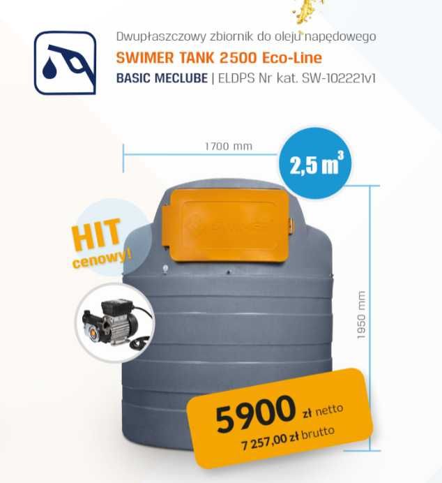 Zbiornik na paliwo na olej napędowy 2500l ON - SUPER OFERTA! Łęczyca