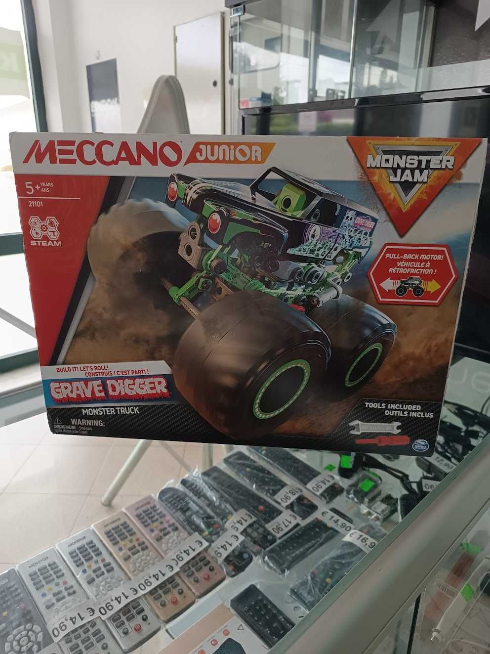 Novidade:MECCANO JUNIOR MONSTER JAM MONSTER TRUCK GRAVE DIGGER