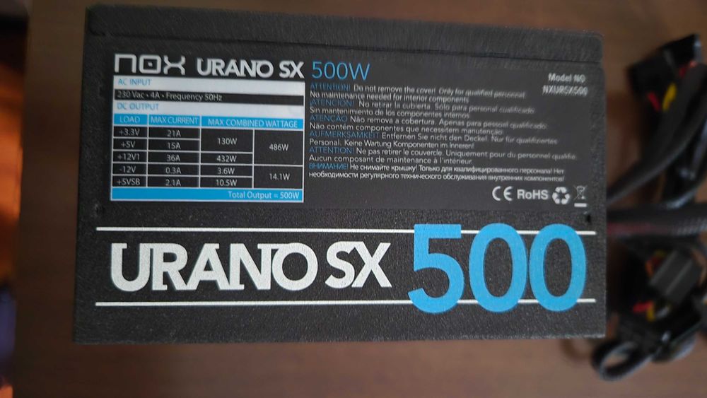 Fonte alimentaçao NOX URANO SX 500w